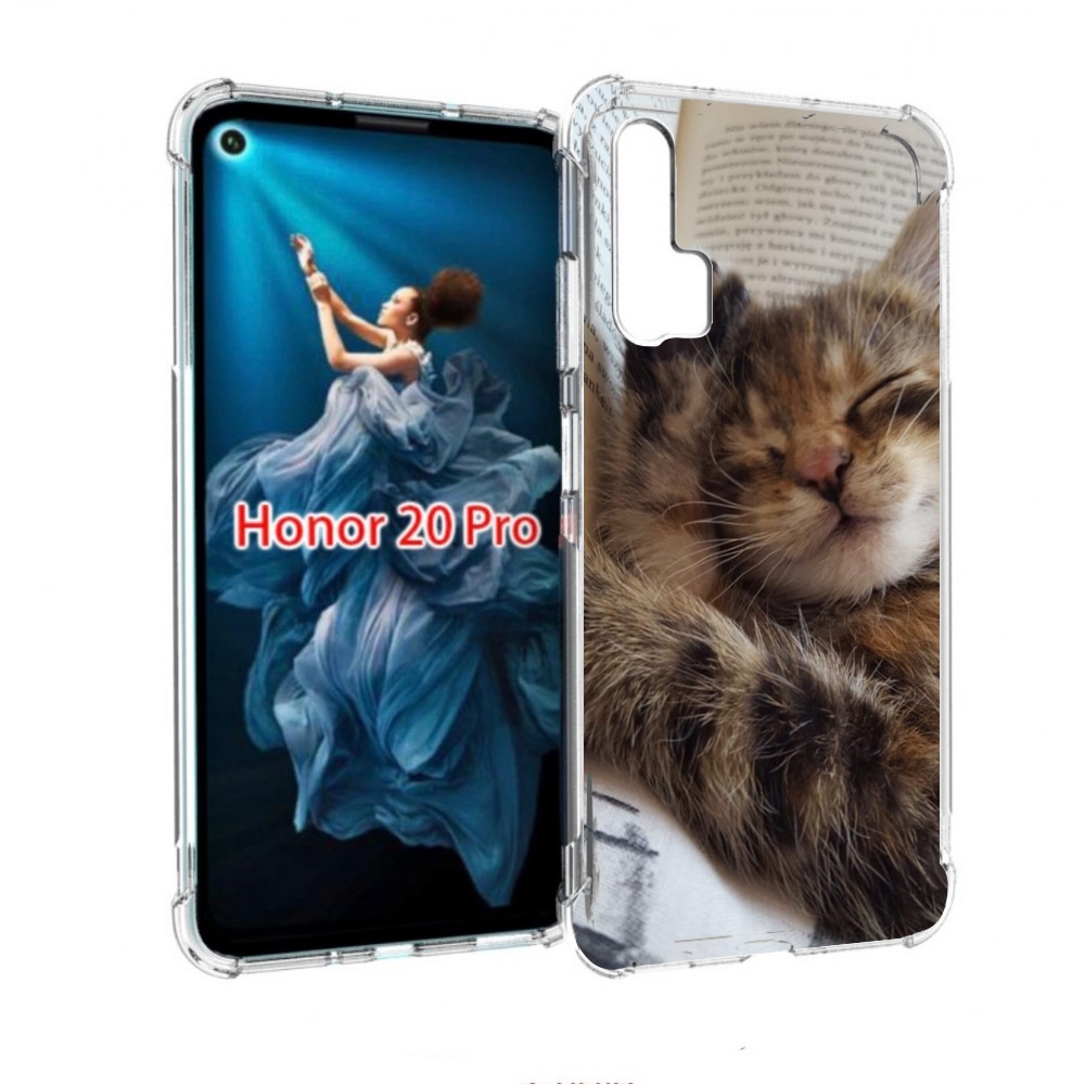 

Чехол бампер MyPads Спящий-котенок для Honor 20 Pro противоударный, Прозрачный, Tocco