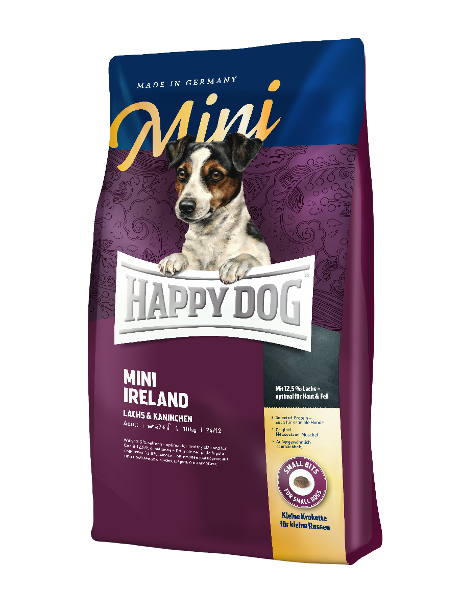 фото Сухой корм для собак happy dog mini irland, для взрослых, кролик, лосось, 8кг