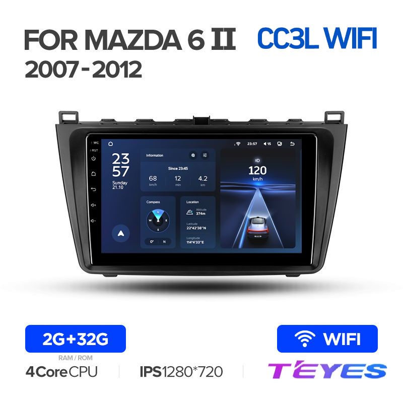 

Магнитола Teyes CC3L Wi-Fi 2/32 9" для Mazda 6 2 GH 2007-2012, CC3L Wi-Fi 2/32 9"
