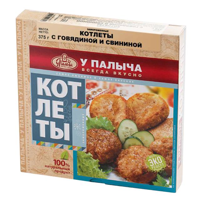 

Котлеты свино-говяжьи У Палыча замороженные 375 г
