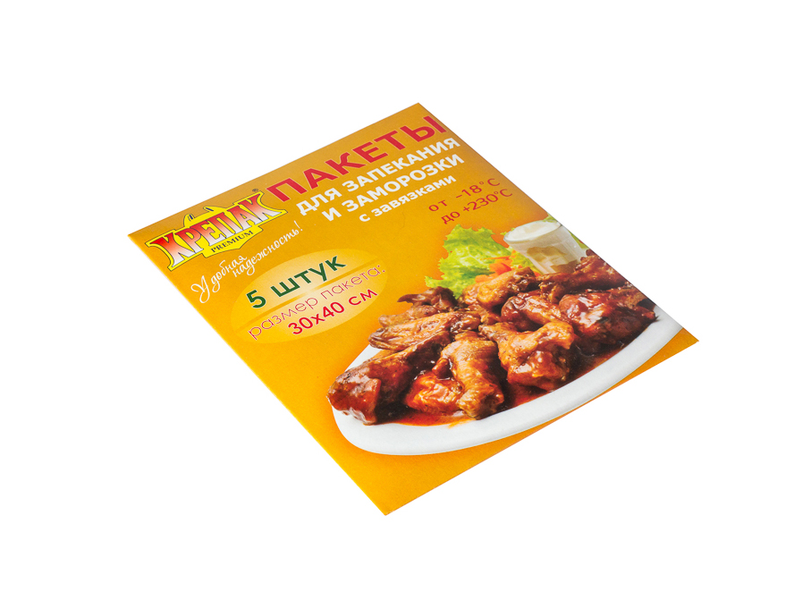 

Пакеты для запекания и заморозки с завязками Крепак 30 х 40 см 5 шт х 1 упак, Прозрачный, 30 х 40 см, 5 шт х 1 упак