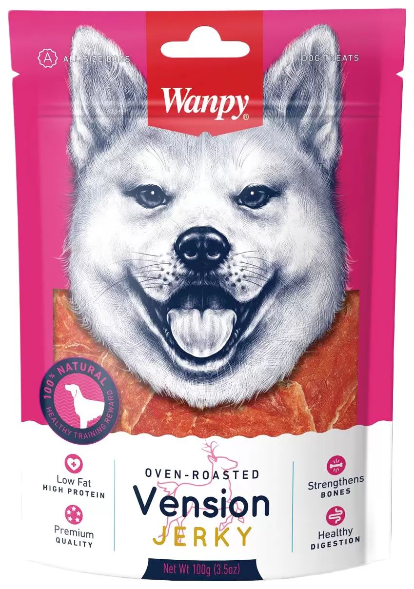 Лакомство для собак WANPY DOG,  филе оленины, 2шт по 100г