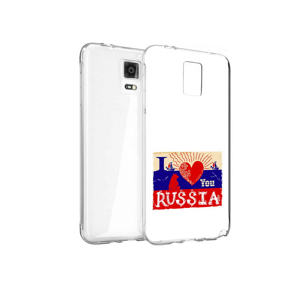 

Чехол MyPads Tocco для Samsung Galaxy Note 4 Люблю Россию, Прозрачный, Tocco