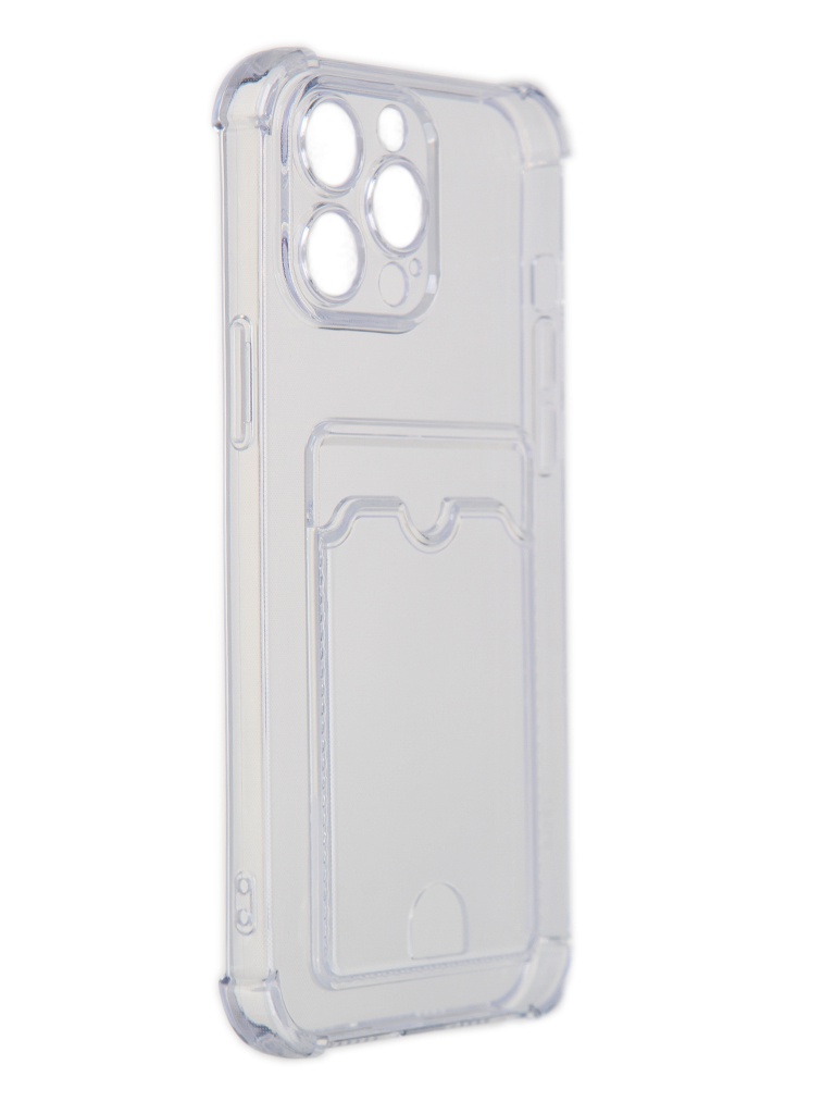 

Чехол DF для Apple iPhone 13 Pro Max Silicone с отделением для карты iCardCase-04, Прозрачный, APPLE iPhone 13 Pro Max