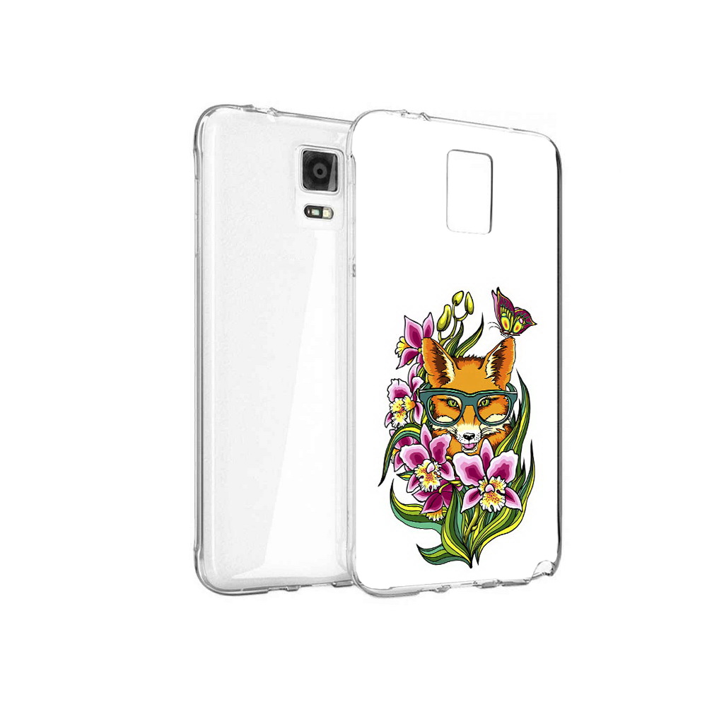 Чехол MyPads Tocco для Samsung Galaxy Note 4 Лиса в цветах