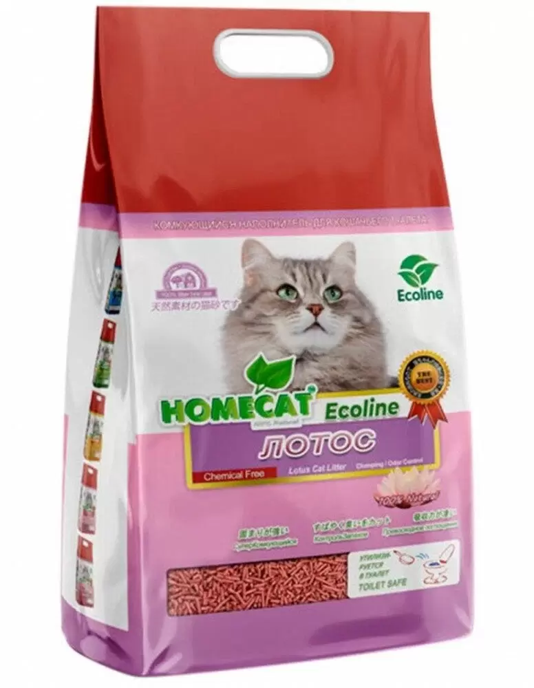 

Наполнитель для туалета кошек Homecat Ecoline Лотос комкующийся, 4 шт по 12 л