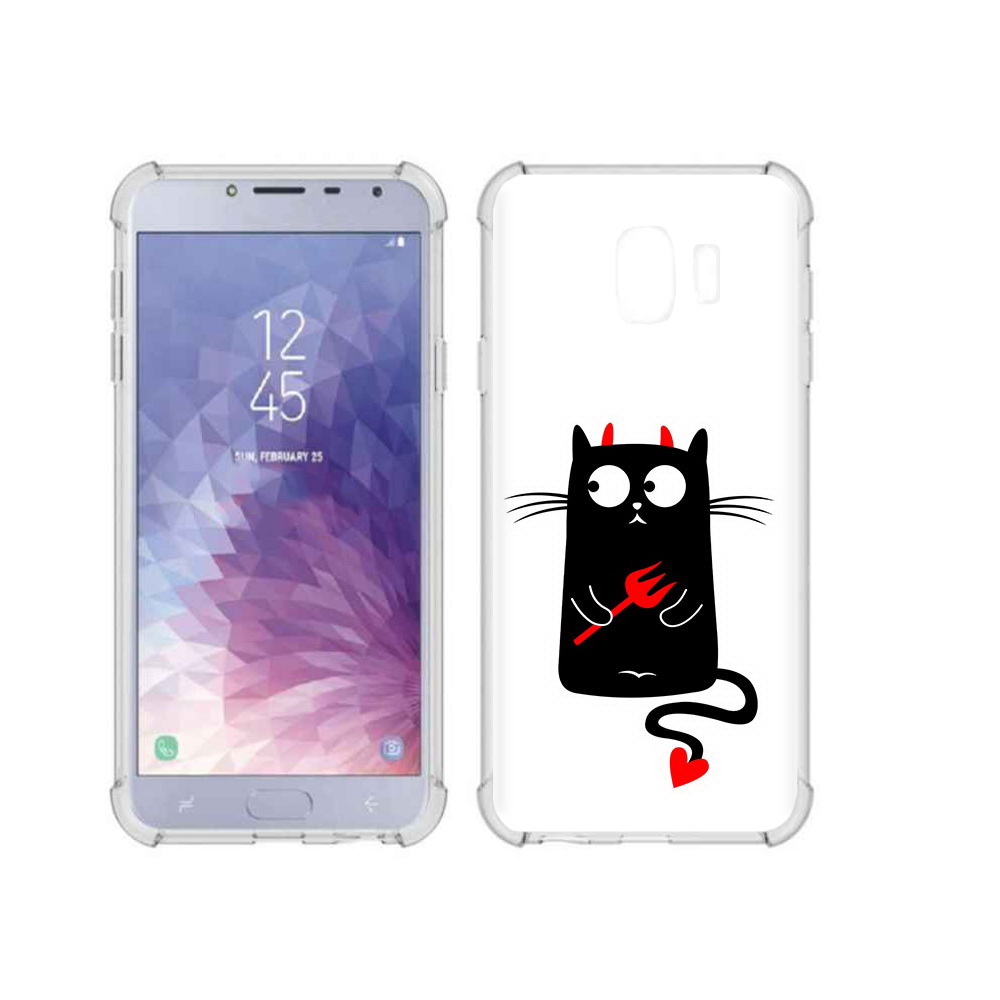 

Чехол MyPads Tocco для Samsung Galaxy J4 (2018) Кот демон, Прозрачный, Tocco