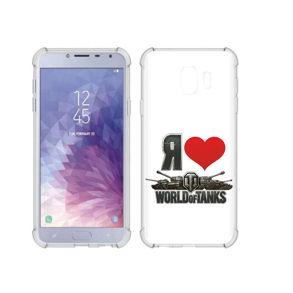 

Чехол MyPads Tocco для Samsung Galaxy J4 (2018) я люблю ворлд оф танк, Прозрачный, Tocco