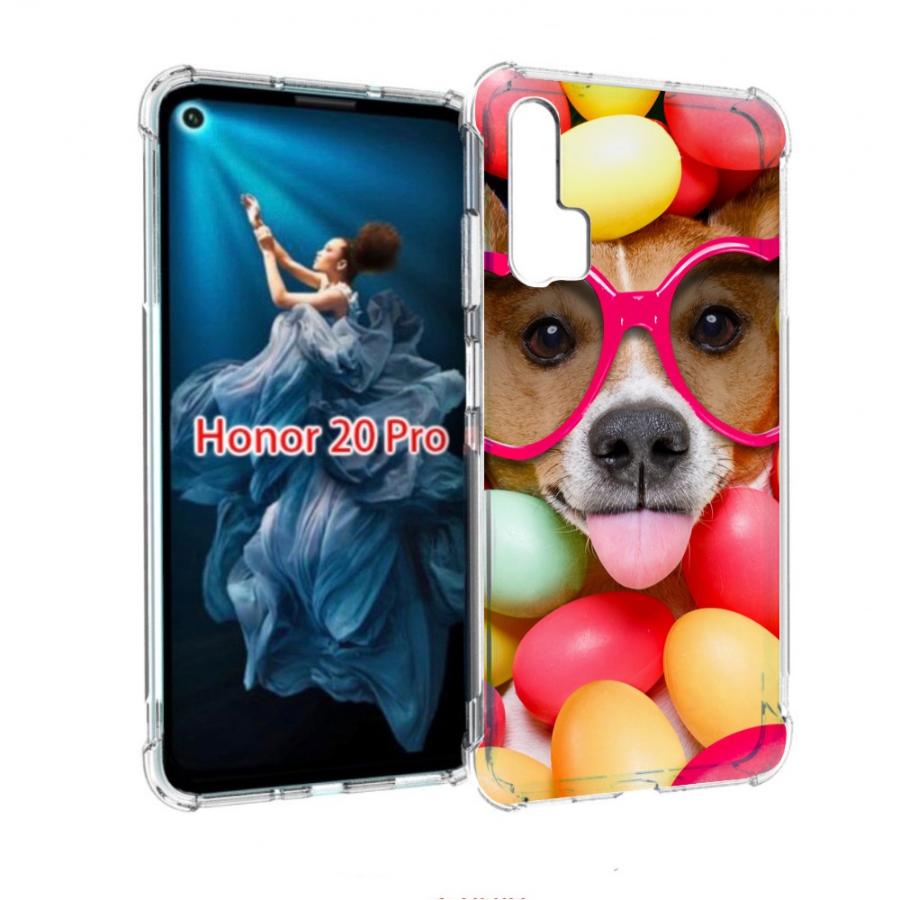 

Чехол бампер MyPads Собака-в-яйцах для Honor 20 Pro противоударный, Прозрачный, Tocco
