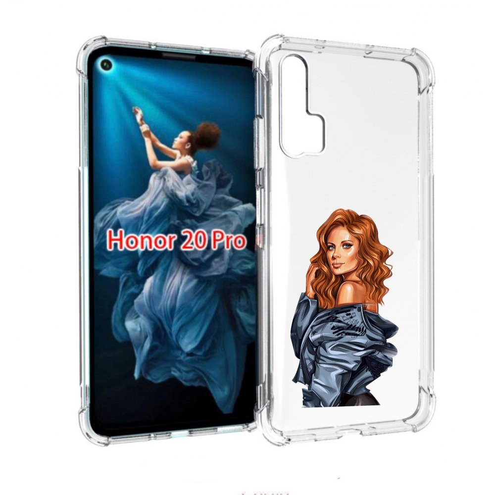 

Чехол бампер MyPads Рыжая-девушка женский для Honor 20 Pro проти, Прозрачный, Tocco