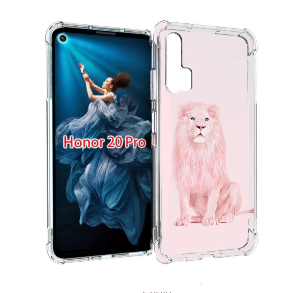 

Чехол бампер MyPads Розовый-лев для Honor 20 Pro противоударный, Прозрачный, Tocco