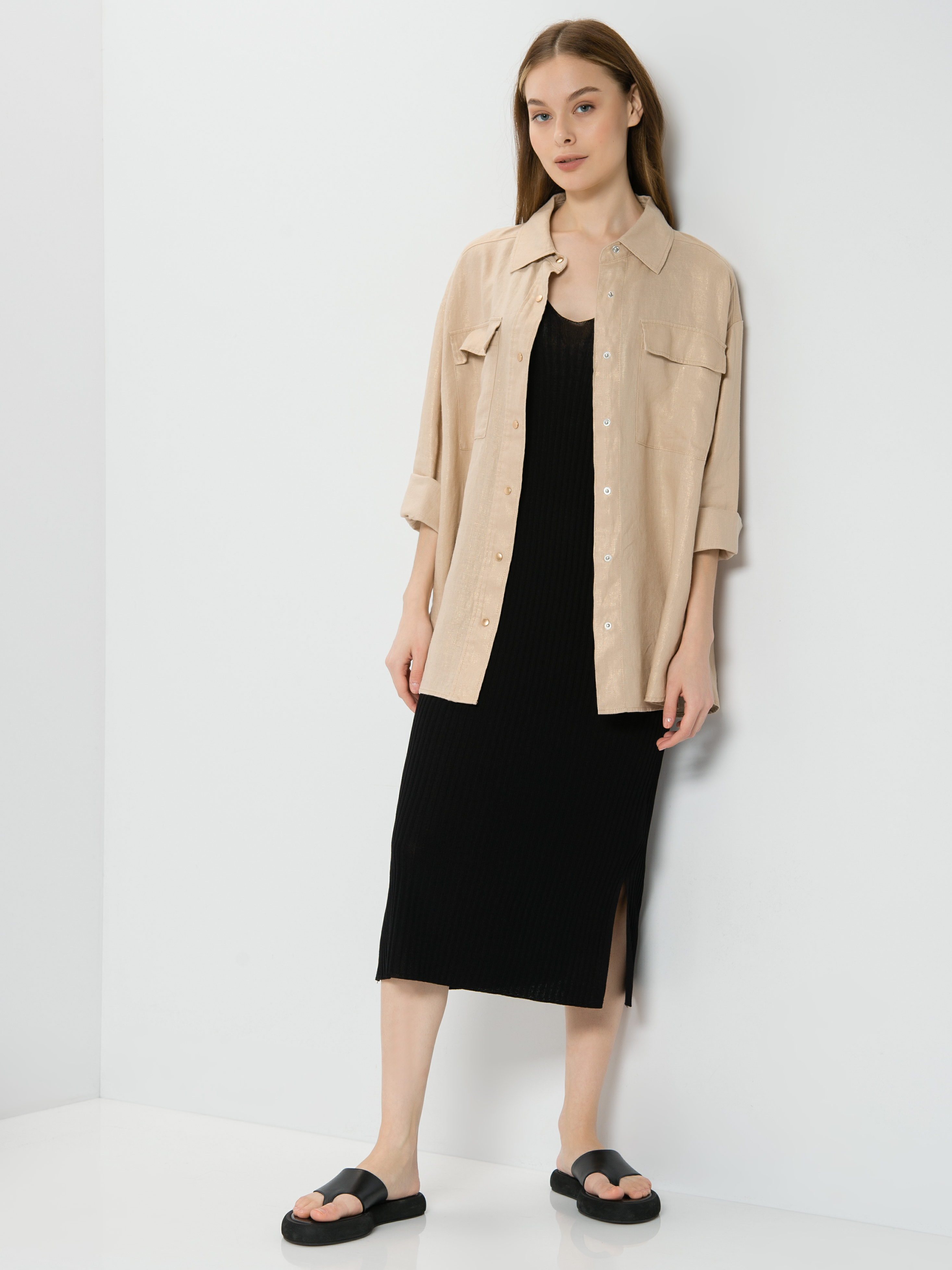 

Рубашка женская TAIFUN by GERRY WEBER 130032-11258-9360 бежевая 36, 130032-11258-9360