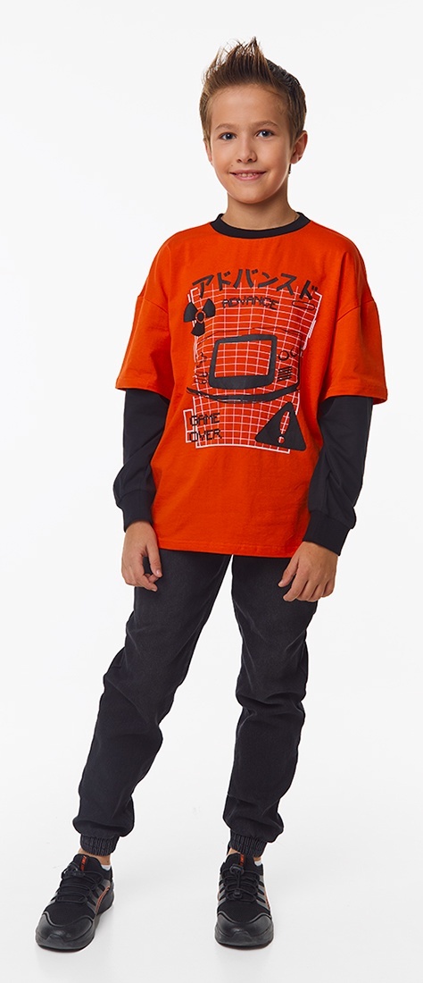 

Лонгслив детский Kari AW24C10753224, оранжевый; черный, 122, 234439