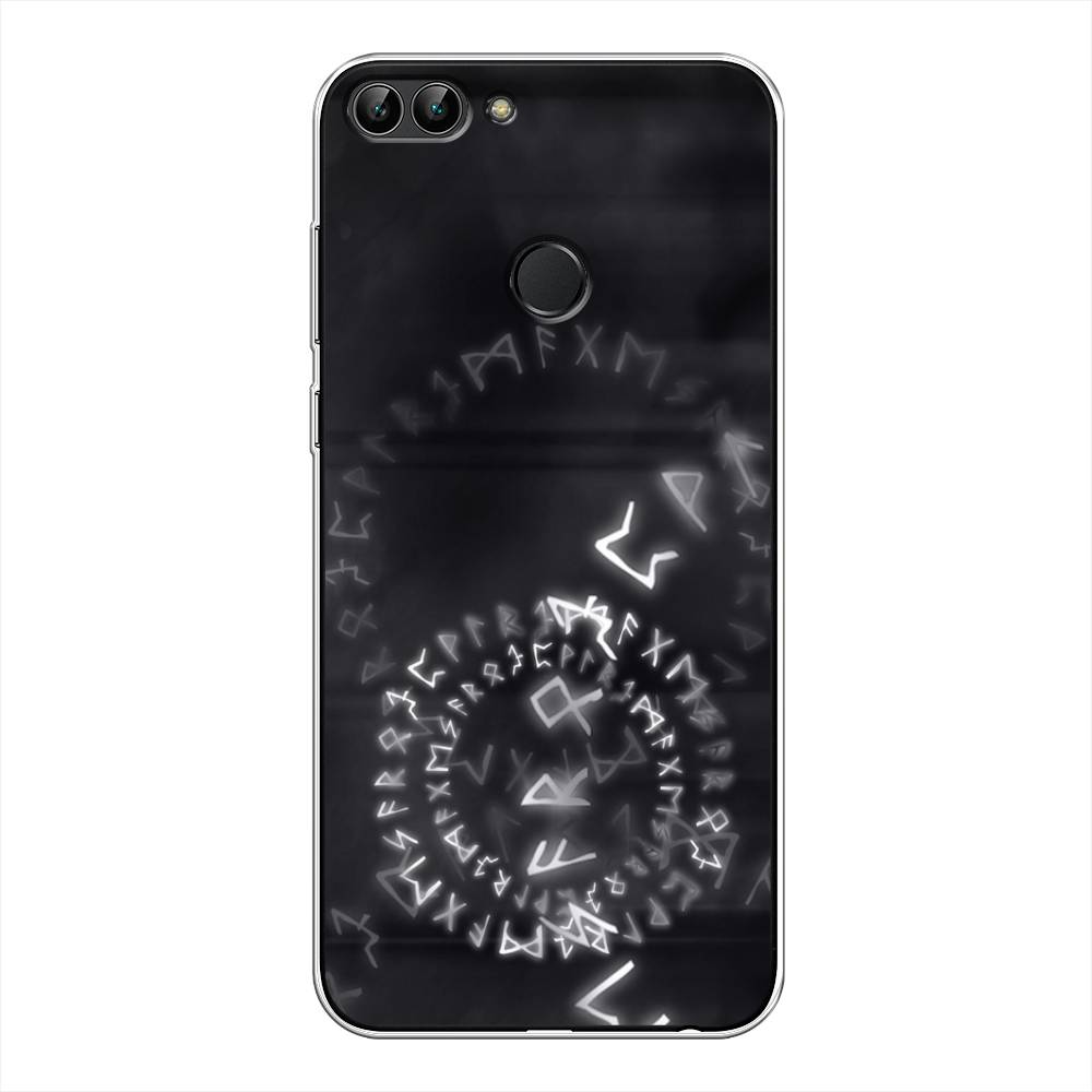 

Чехол для Huawei Y9 2018 "Руны", Серый;черный, 64950-3