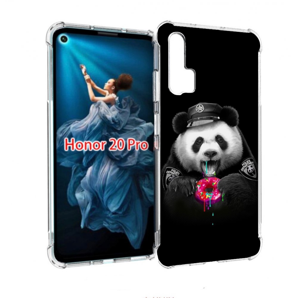 

Чехол бампер MyPads Панда-с-пончиком для Honor 20 Pro противоуда, Прозрачный, Tocco