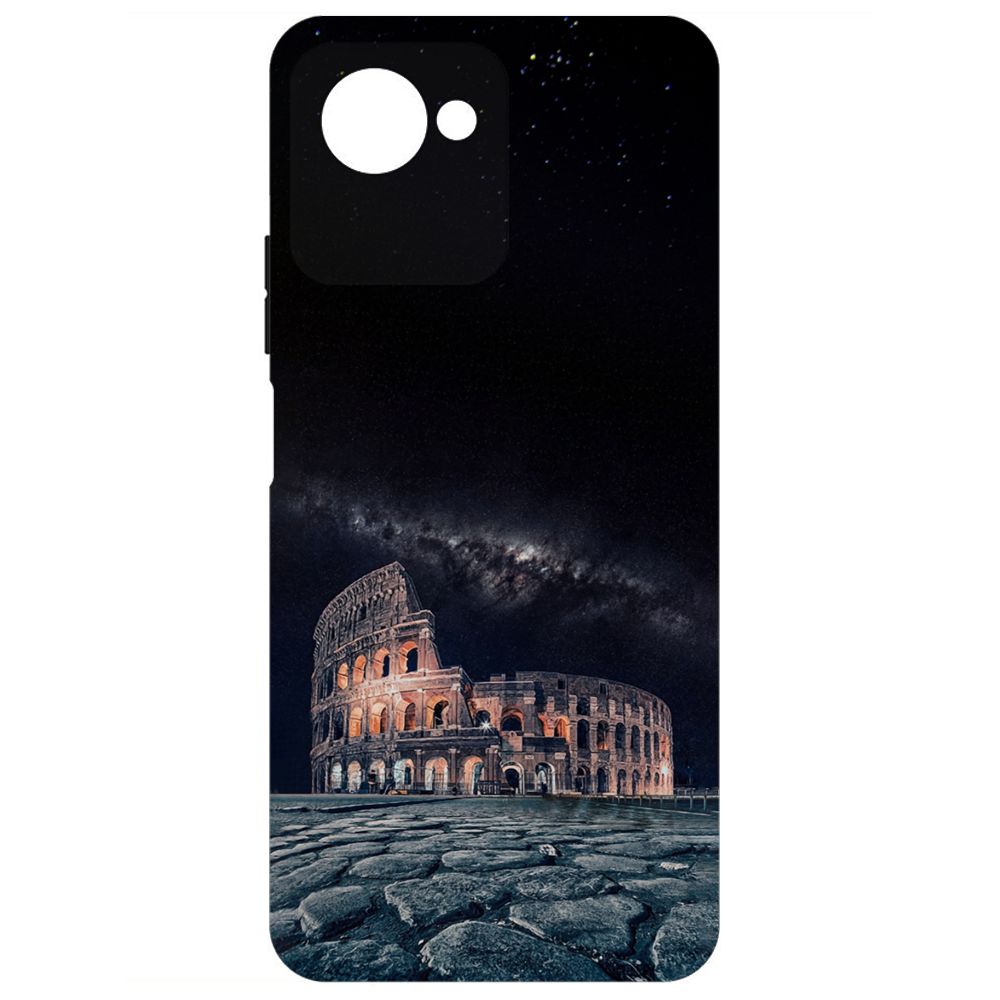 Чехол-накладка Krutoff Soft Case Италия, Колизей для Realme C30s черный