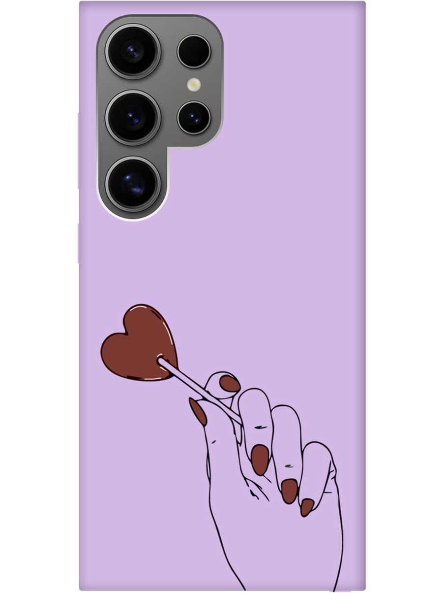 

Чехол на Samsung Galaxy S24 Ultra "Heartbreaker" Soft Touch сиреневый, Фиолетовый;красный;черный, 20011904