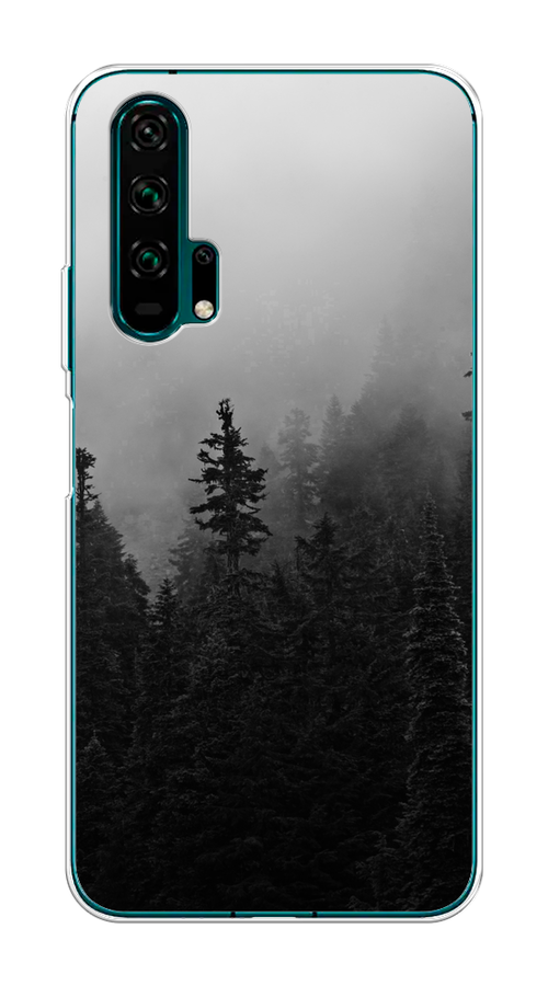 

Чехол на Honor 20 Pro "Туманный лес", Серый;черный, 69350-2