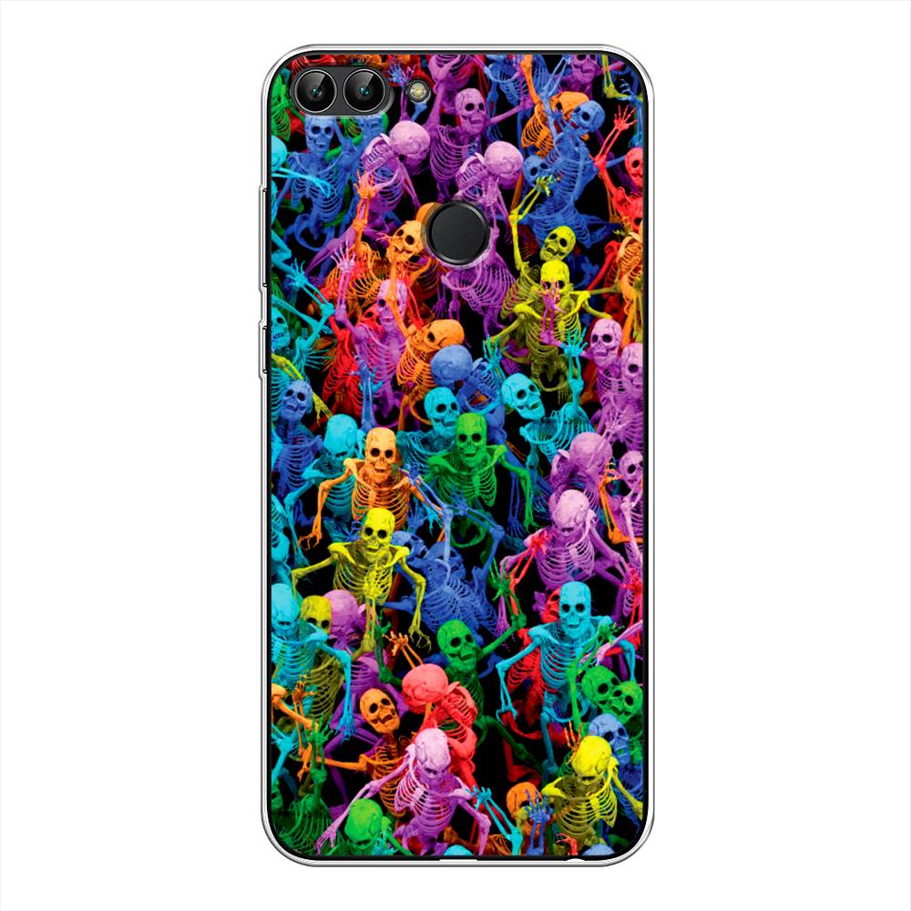 

Чехол для Huawei Y9 2018 "Вечеринка скелетов", Фиолетовый;желтый;оранжевый, 64950-6