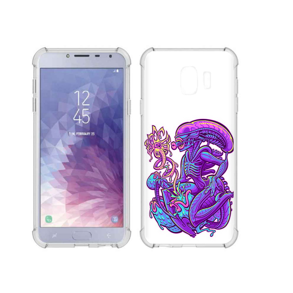 

Чехол MyPads Tocco для Samsung Galaxy J4 (2018) чужой фиолетовый цвет, Прозрачный, Tocco