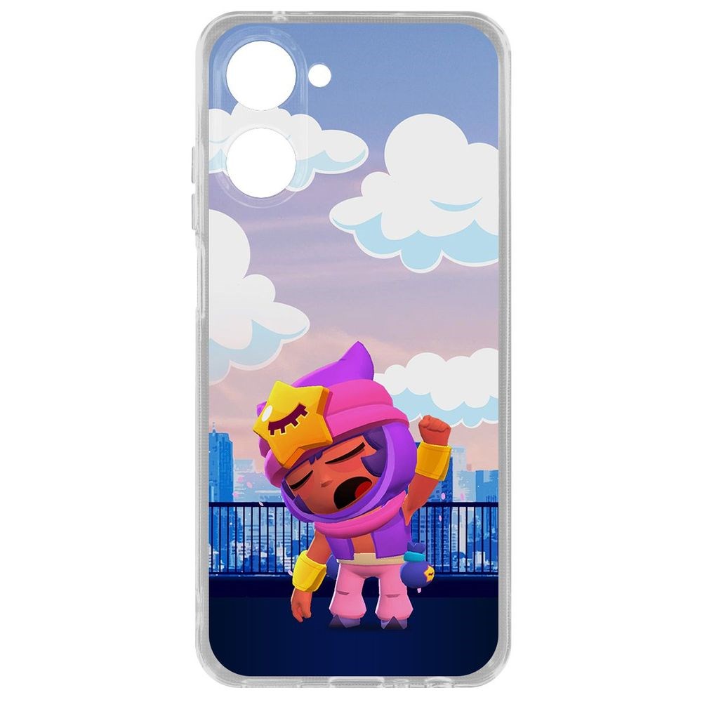 

Чехол Brawl Stars-Сэнди для Realme 10 4G, Прозрачный