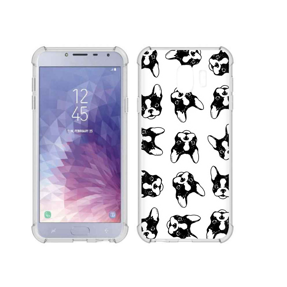 

Чехол MyPads Tocco для Samsung Galaxy J4 (2018) черно белые собачки, Прозрачный, Tocco