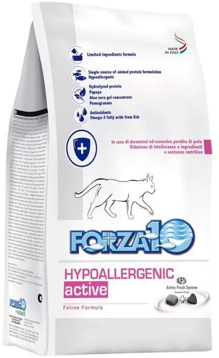 Сухой корм для кошек Forza10 Hypoallergenic Active, при аллергии, 10 шт по 0,45 кг