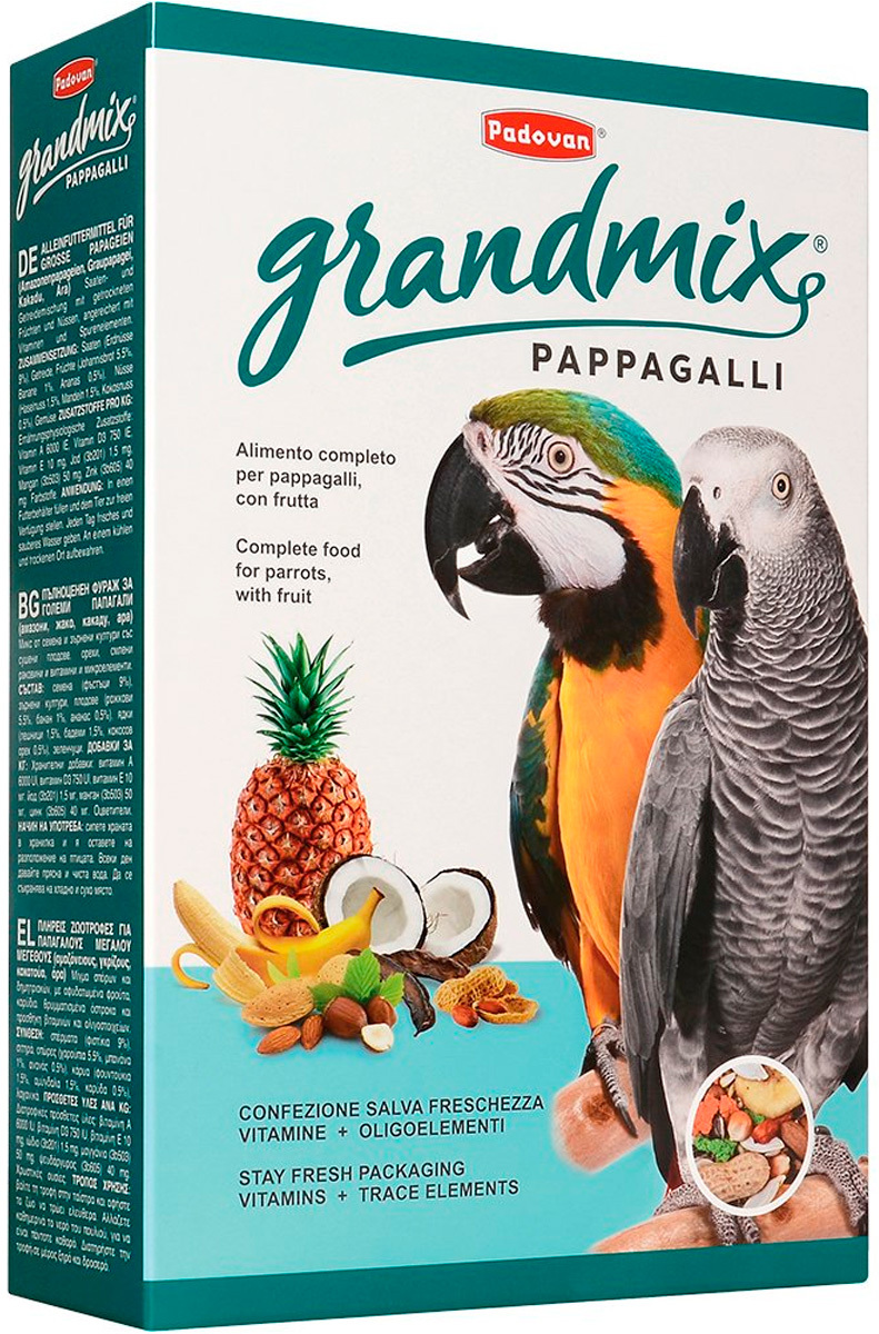 фото Сухой корм для крупных попугаев padovan grandmix pappagalli, 2шт по 600 г