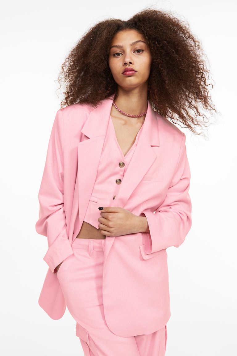 

Блейзер женский H&M 1128516005 розовый 2XS (доставка из-за рубежа), 1128516005