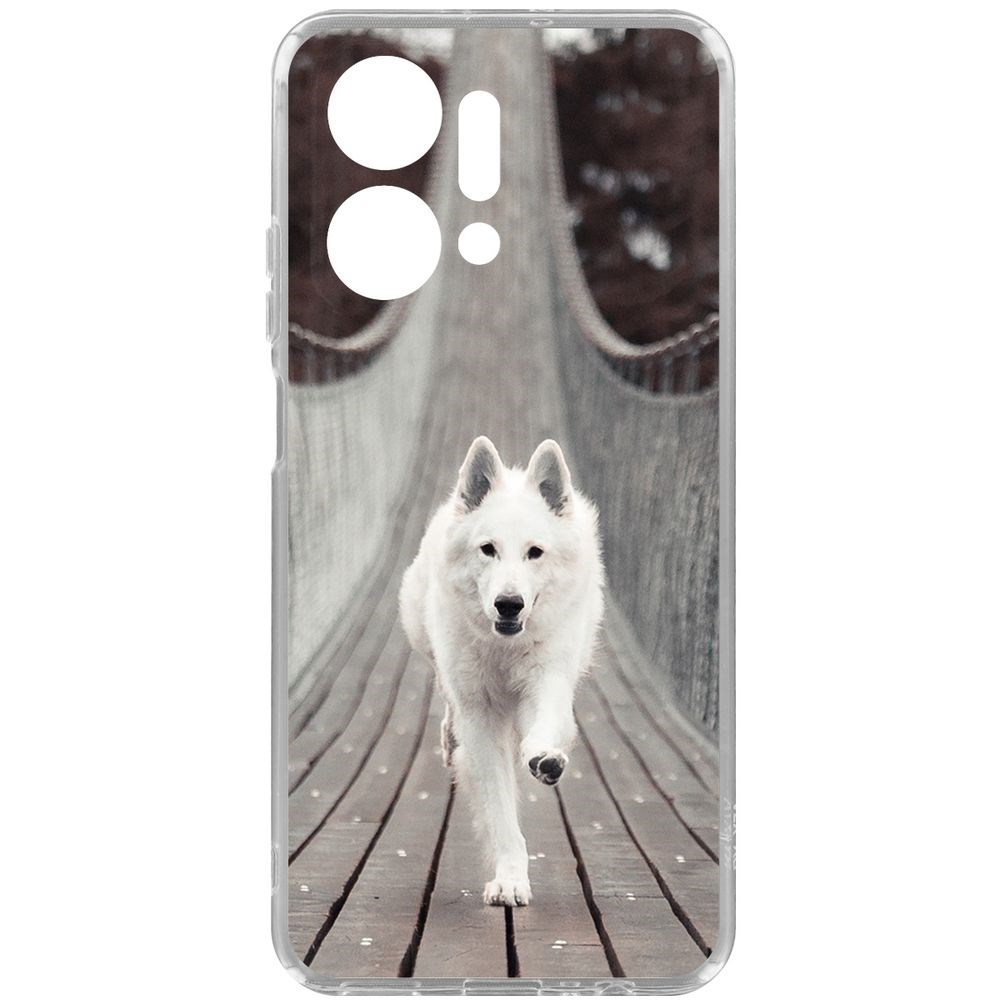 

Чехол-накладка Krutoff Clear Case Пес на мосту для Honor X7a Plus, Прозрачный