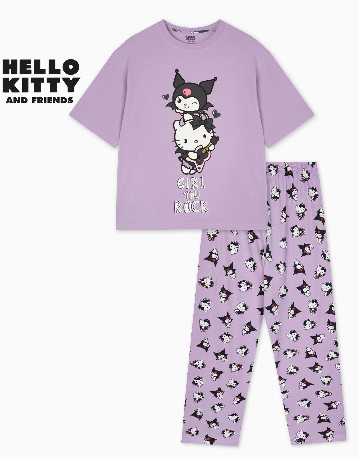 Пижама для девочки Gloria Jeans GSL001780 фиолетовый 6-8л/128