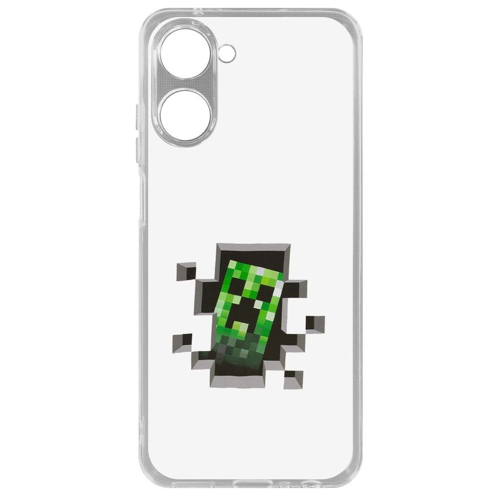 

Чехол Minecraft-Крипер для Realme 10 4G, Прозрачный