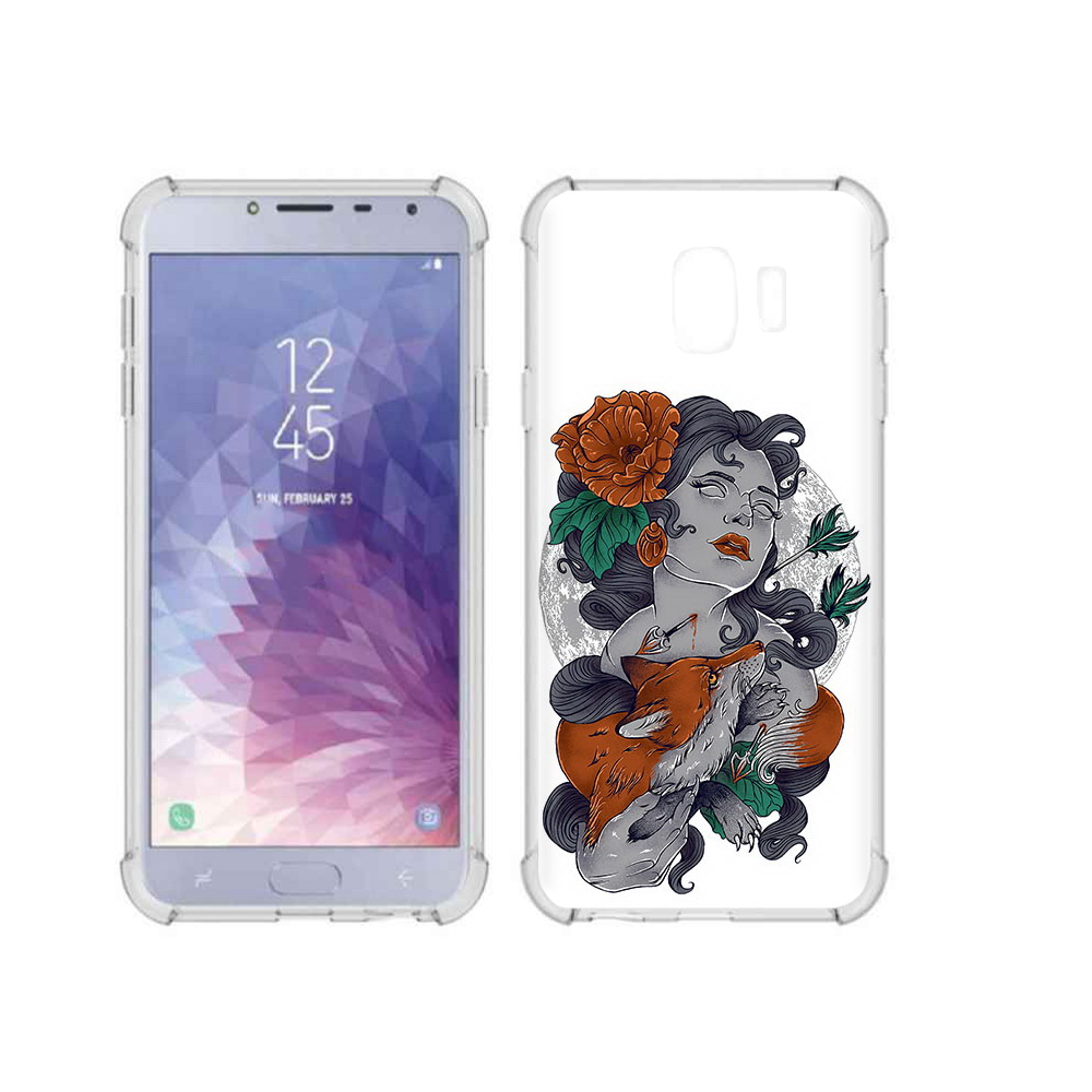 

Чехол MyPads Tocco для Samsung Galaxy J4 (2018) темная девушка с лисой, Прозрачный, Tocco