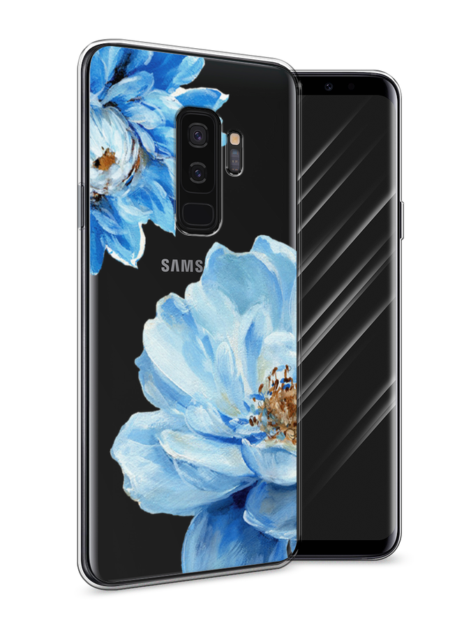 

Чехол Awog на Samsung Galaxy S9 + "Голубые клематисы", Голубой, 25850-8