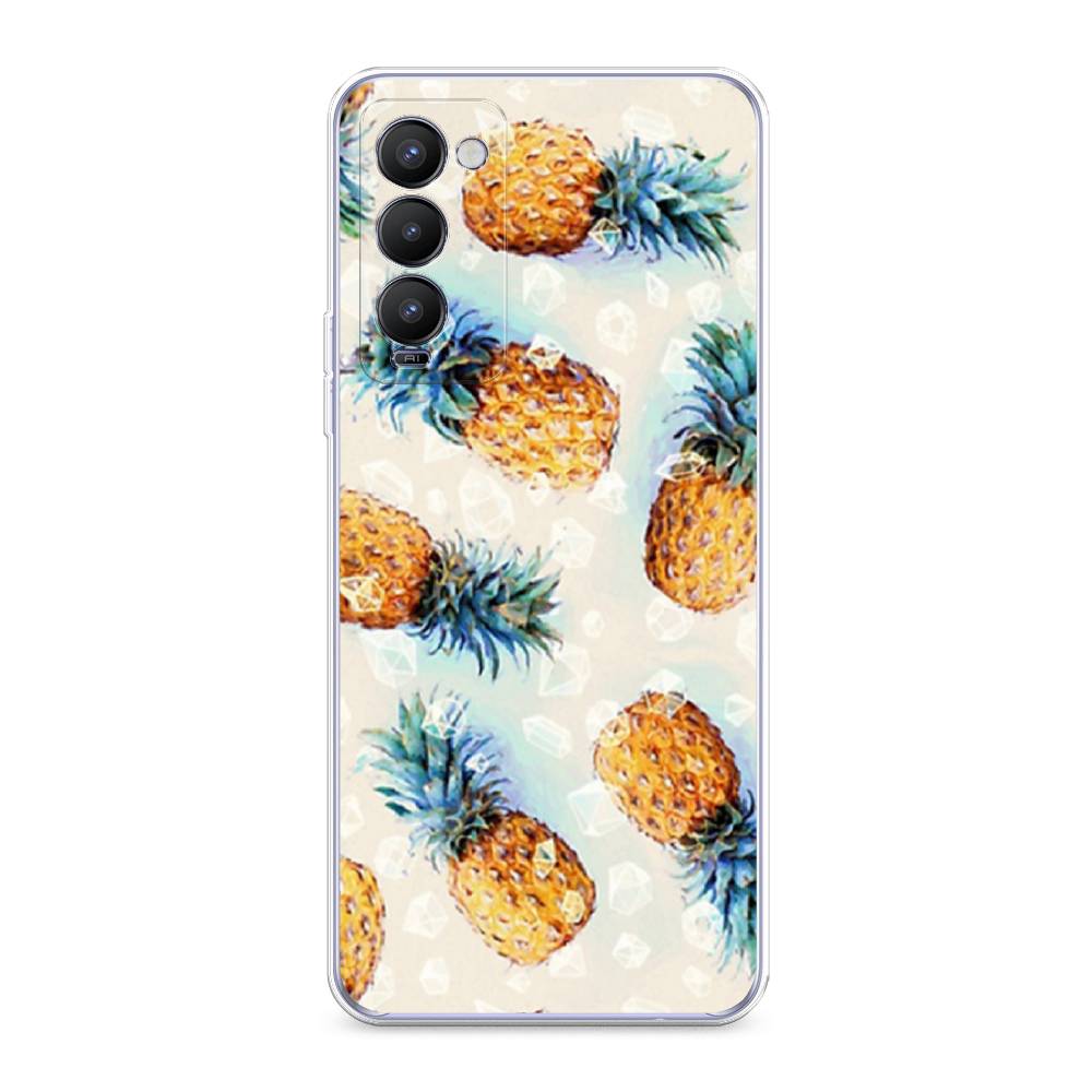 фото Силиконовый чехол "ананасы" на tecno camon 18t awog