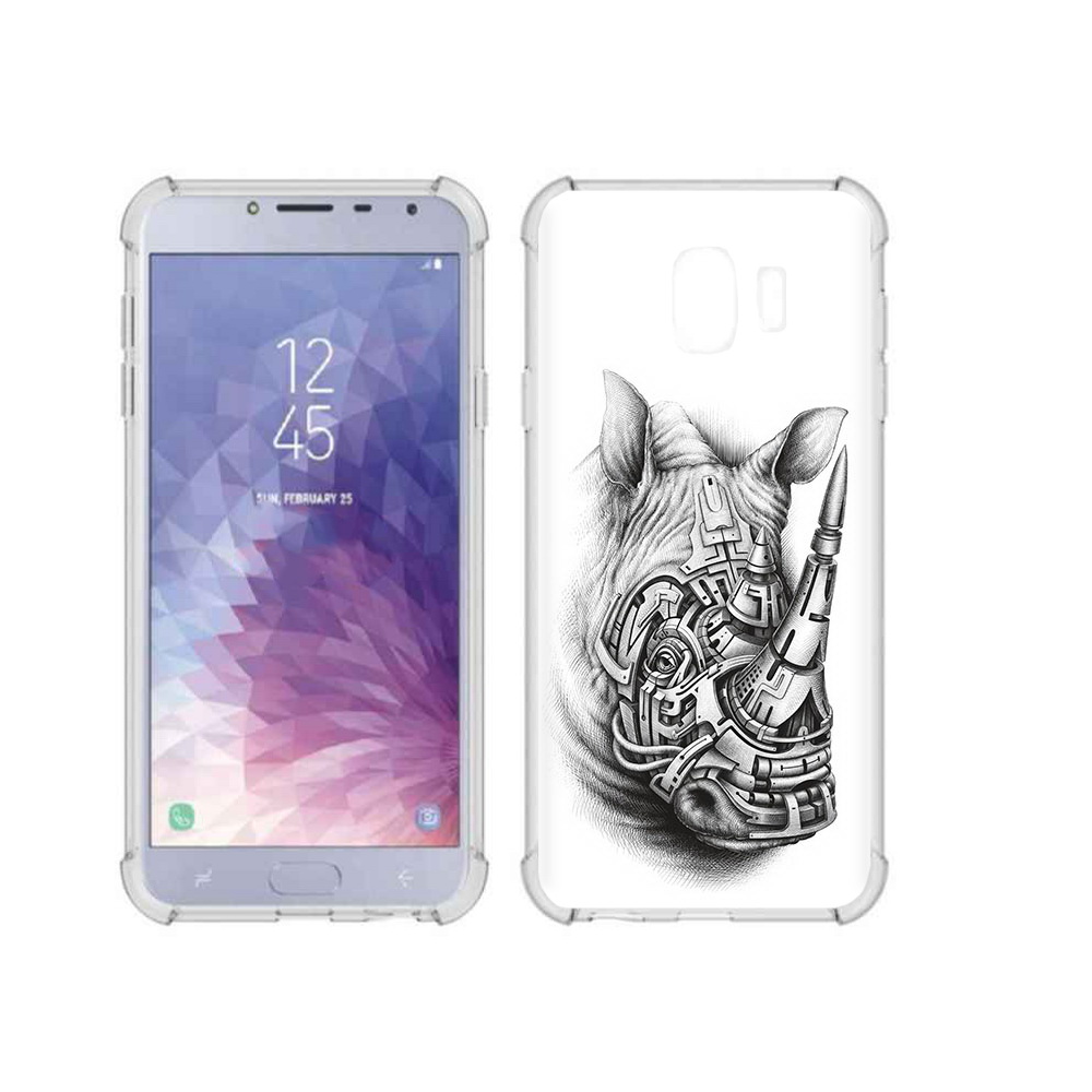 

Чехол MyPads Tocco для Samsung Galaxy J4 (2018) стальной носорог, Прозрачный, Tocco
