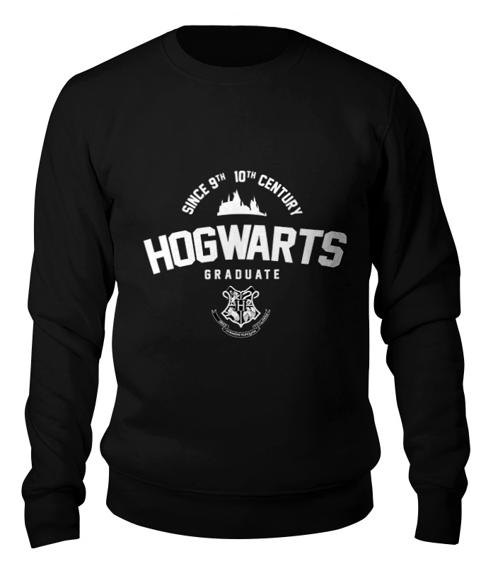 

Свитшот унисекс Printio Hogwarts graduate by design ministry черный S, Hogwarts graduate by design ministry