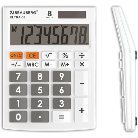 

Калькулятор настольный Brauberg Ultra-08-WT 8-разрядный белый , 40шт.