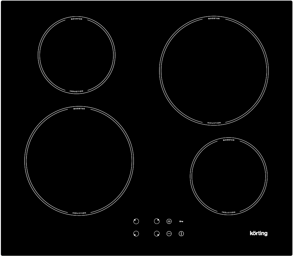 

Встраиваемая варочная панель индукционная Korting HI 64042 B черный, HI 64042 B