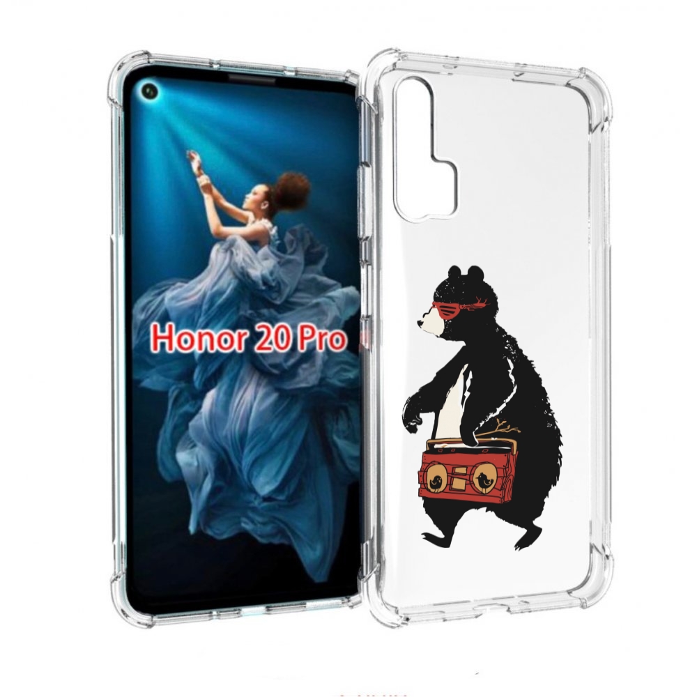 

Чехол бампер MyPads Музыкальный медведь для Honor 20 Pro противо, Прозрачный, Tocco
