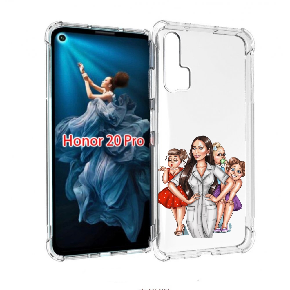 

Чехол бампер MyPads Милые-дамы женский для Honor 20 Pro противоу, Прозрачный, Tocco