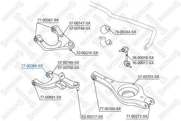 

Рычаг независимой подвески колеса STELLOX 77-00388-SX