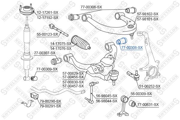 

Рычаг независимой подвески колеса STELLOX 77-00308-SX