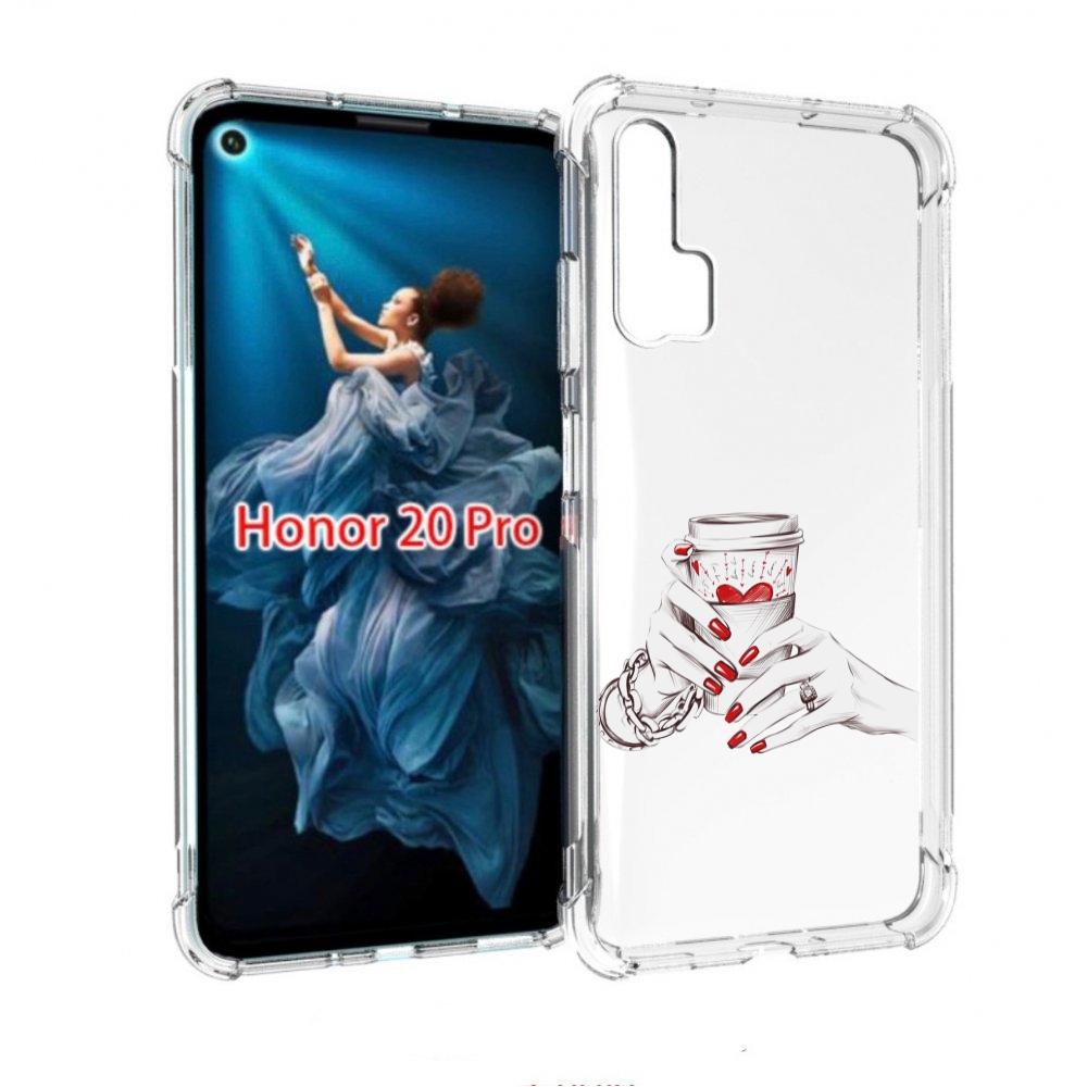 

Чехол бампер MyPads Любовный-стакан для Honor 20 Pro противоударный, Прозрачный, Tocco