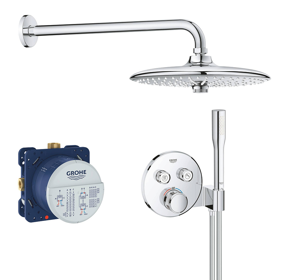 Душевой комплект GROHE Grohtherm SmartControl Grohtherm SmartControl 34744000 1108588 сере 100051866189