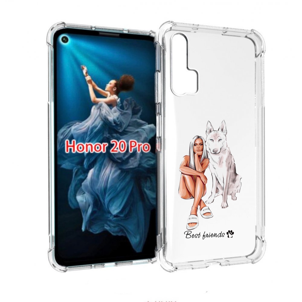 

Чехол бампер MyPads Лучшие-друзья для Honor 20 Pro противоударный, Прозрачный, Tocco