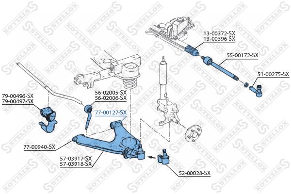 

Рычаг независимой подвески колеса STELLOX 77-00127-SX