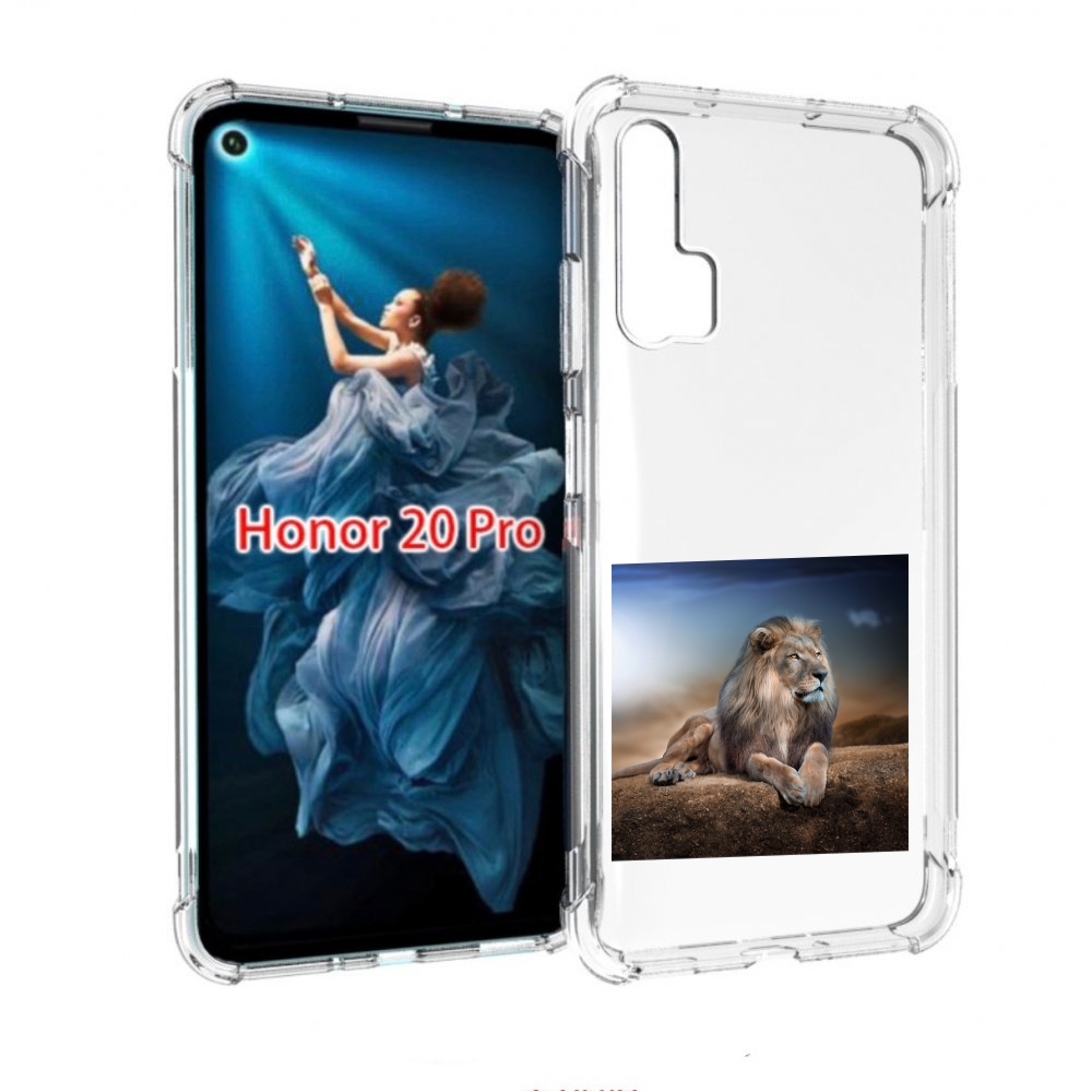 

Чехол бампер MyPads Лев-наблюдает для Honor 20 Pro противоударный, Прозрачный, Tocco