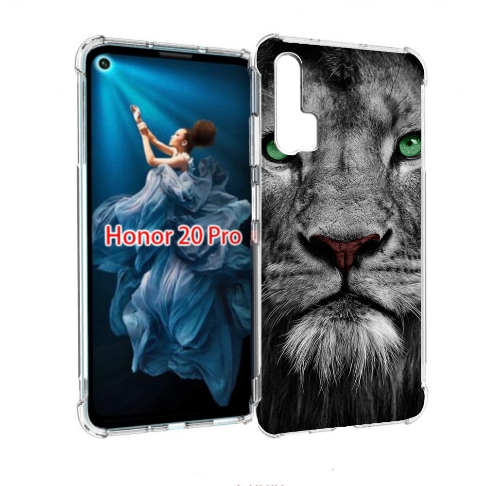 

Чехол бампер MyPads Лев-зеленоглазый мужской для Honor 20 Pro пр, Прозрачный, Tocco