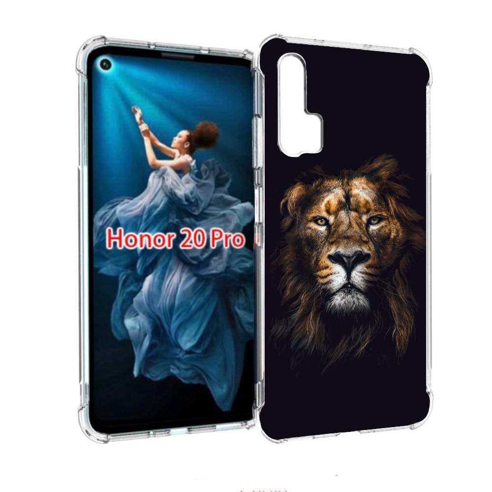 

Чехол бампер MyPads Лев-в-тени мужской для Honor 20 Pro противоу, Прозрачный, Tocco